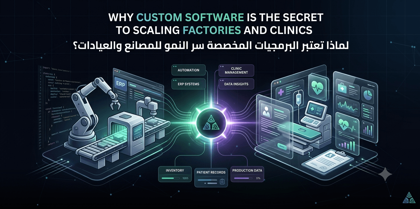 لماذا تعتبر البرمجيات المخصصة سر النمو للمصانع والعيادات؟